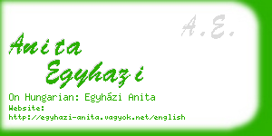 anita egyhazi business card